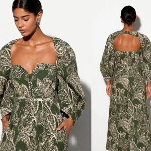 Mara Hoffman Violetta Cotton Fall collection green midi dress